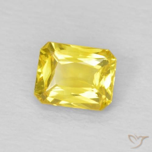 Zaffiro Giallo medio naturale da 0.53 ct, Ottagonale / Taglio smeraldo, VS