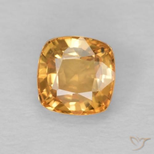 0.62ct Naturale Miele arancione Zaffiro, Cuscino, VVS