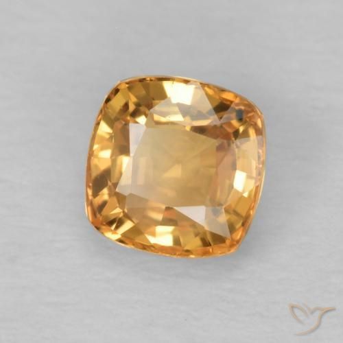 Zaffiro Miele arancione naturale da 0.62 ct, Cuscino, VVS