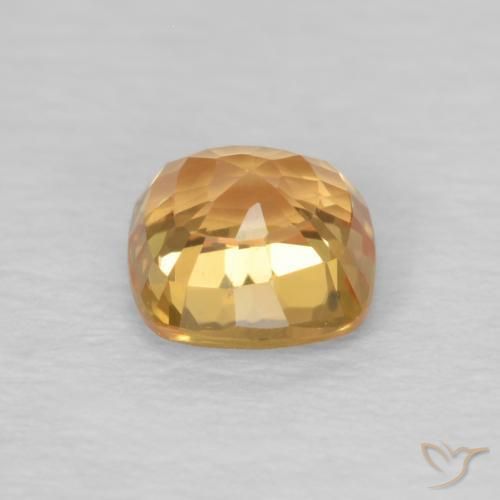 Zaffiro Miele arancione naturale da 0.62 ct, Cuscino, VVS