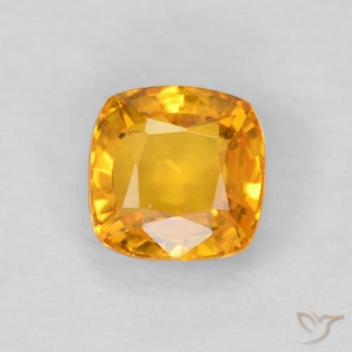 0.56ct Naturale Arancio Medio Zaffiro, Cuscino, VVS