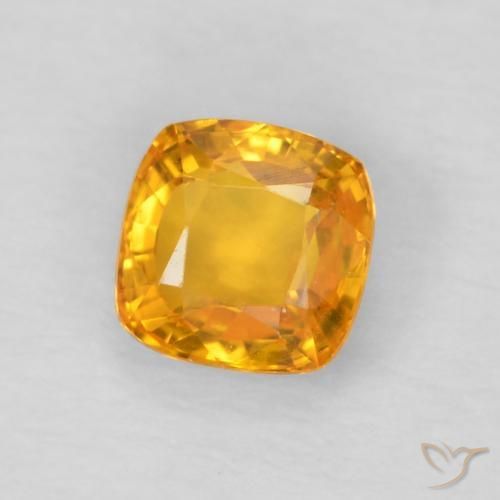 Zaffiro Arancio Medio naturale da 0.56 ct, Cuscino, VVS