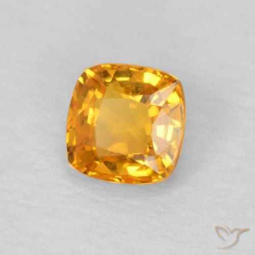 Zaffiro Arancione brillante naturale da 0.49 ct, Cuscino, VVS