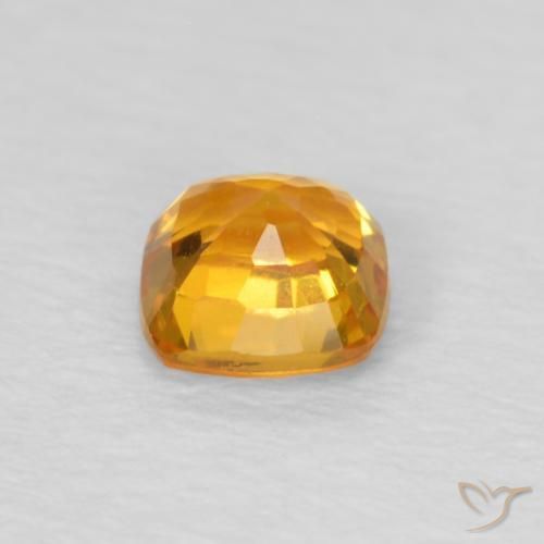 Zaffiro Arancione brillante naturale da 0.49 ct, Cuscino, VVS