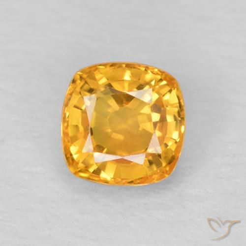 0.57ct Naturale Arancio-Oro Zaffiro, Cuscino, VVS