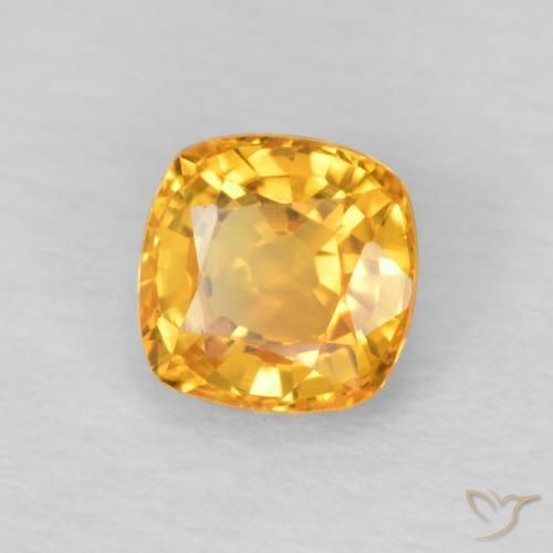 Zaffiro Arancio-Oro naturale da 0.57 ct, Cuscino, VVS