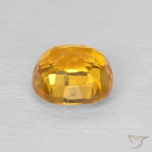 Zaffiro Arancio-Oro naturale da 0.65 ct, Cuscino, VVS