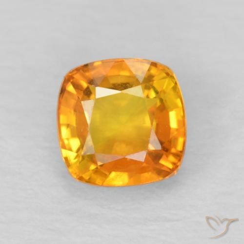 0.69ct Naturale Arancio Medio Zaffiro, Cuscino, VVS