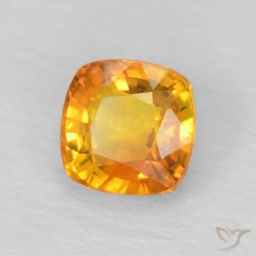 Zaffiro Arancio Medio naturale da 0.69 ct, Cuscino, VVS