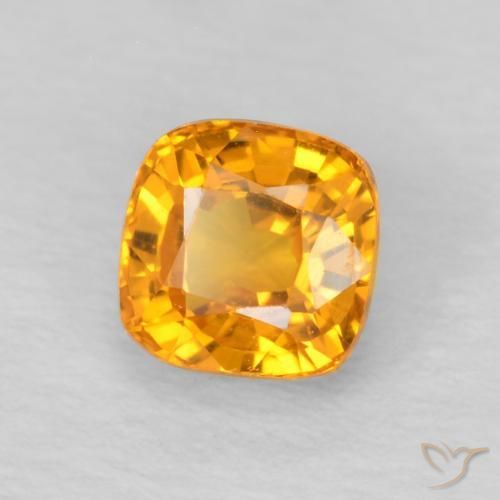 Zaffiro Arancio-Oro naturale da 0.68 ct, Cuscino, VVS