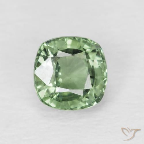 Zaffiro Verde foresta chiaro naturale da 0.74 ct, Cuscino, VVS-VS