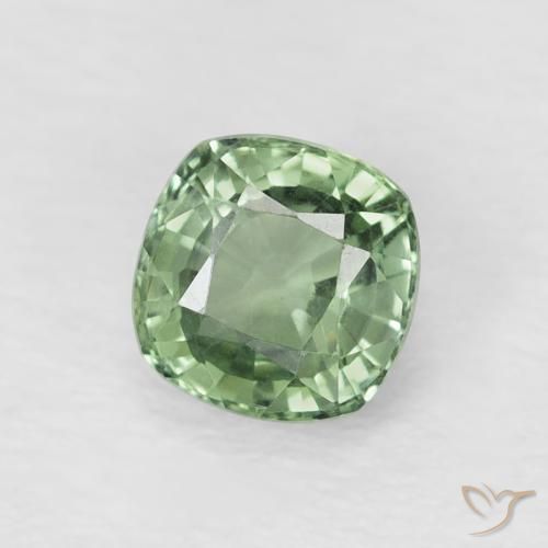 Zaffiro Verde foresta chiaro naturale da 0.74 ct, Cuscino, VVS-VS
