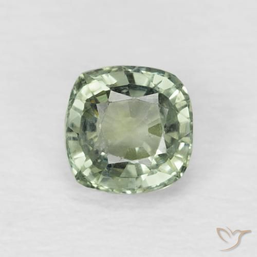 0.67ct Naturale Verde foresta chiaro Zaffiro, Cuscino, VVS-VS
