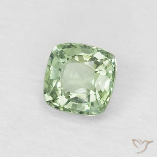 Zaffiro Verde molto chiaro naturale da 0.48 ct, Cuscino, VVS