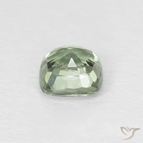 Zaffiro Verde molto chiaro naturale da 0.48 ct, Cuscino, VVS