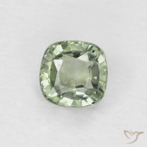 0.48ct Naturale Verde chiaro Zaffiro, Cuscino, VVS-VS