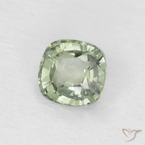 Zaffiro Verde chiaro naturale da 0.48 ct, Cuscino, VVS-VS