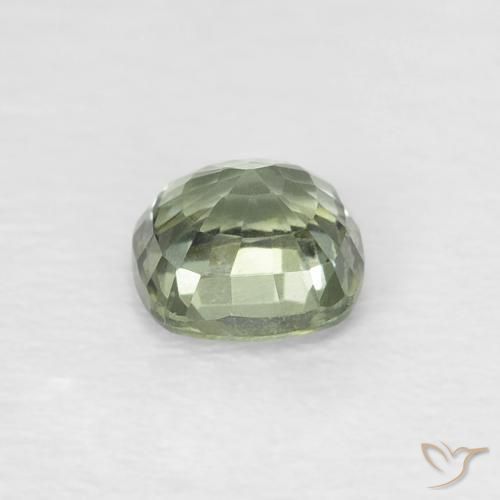 Zaffiro Verde chiaro naturale da 0.48 ct, Cuscino, VVS-VS