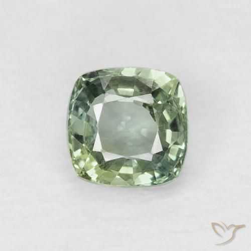0.65ct Naturale Verde muschio chiaro Zaffiro, Cuscino, VVS-VS