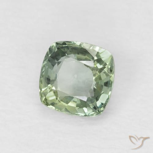 Zaffiro Verde muschio chiaro naturale da 0.65 ct, Cuscino, VVS-VS