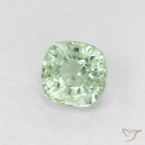 Zaffiro Verde mare chiaro naturale da 0.54 ct, Cuscino, VVS-VS