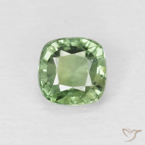 0.66ct Naturale Verde terroso Zaffiro, Cuscino, VVS-VS