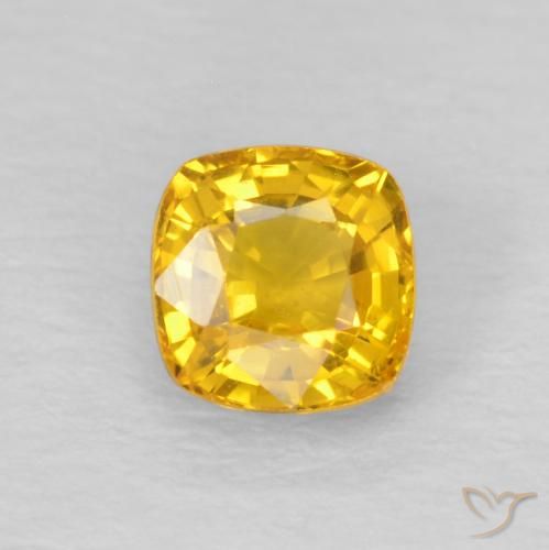 0.66ct Naturale Arancione-Oro Zaffiro, Cuscino, VS