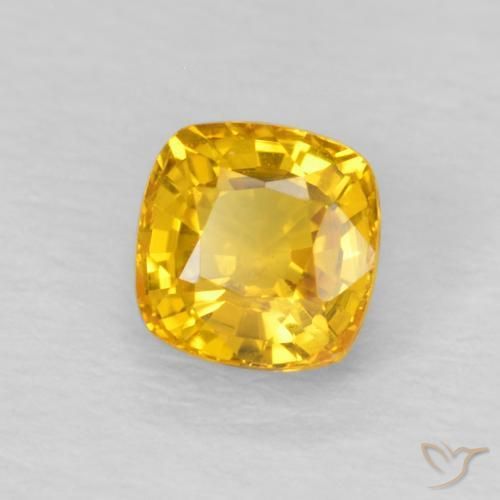 Zaffiro Arancione-Oro naturale da 0.66 ct, Cuscino, VS