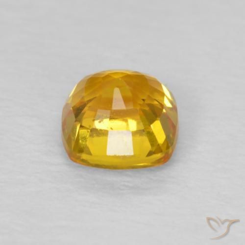 Zaffiro Arancione-Oro naturale da 0.66 ct, Cuscino, VS