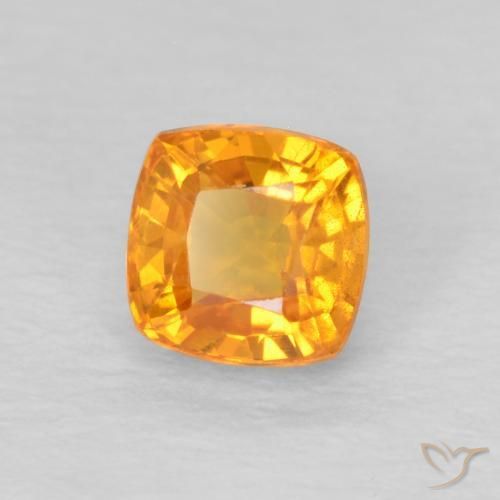 Zaffiro Arancione brillante naturale da 0.66 ct, Cuscino, VS