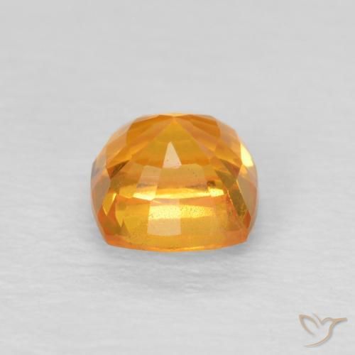 Zaffiro Arancione brillante naturale da 0.66 ct, Cuscino, VS