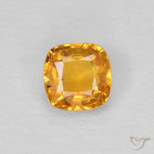0.41ct Naturale Arancio-Oro Zaffiro, Cuscino, VS