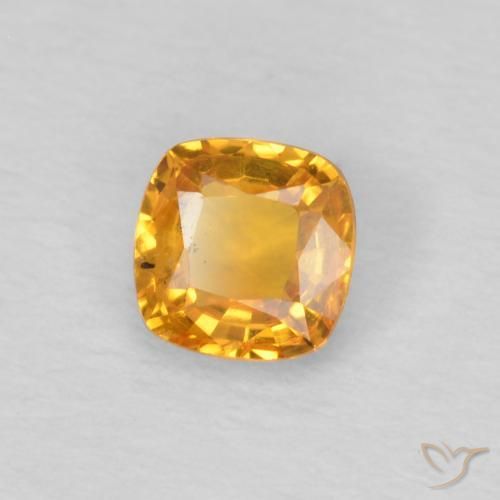 Zaffiro Arancio-Oro naturale da 0.41 ct, Cuscino, VS