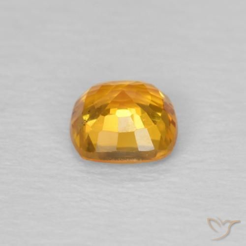 Zaffiro Arancio-Oro naturale da 0.41 ct, Cuscino, VS