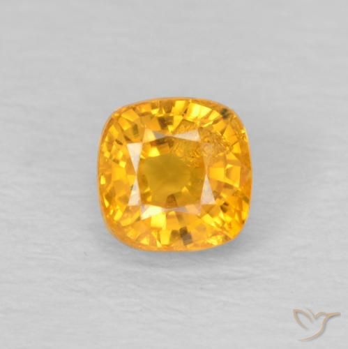 0.54ct Naturale Arancio Medio Zaffiro, Cuscino, VS