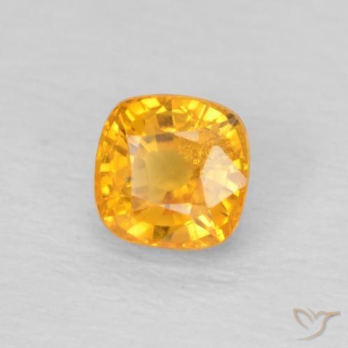 Zaffiro Arancio Medio naturale da 0.54 ct, Cuscino, VS
