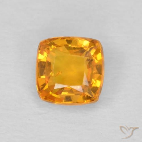 Zaffiro Arancio-Oro naturale da 0.60 ct, Cuscino, VS
