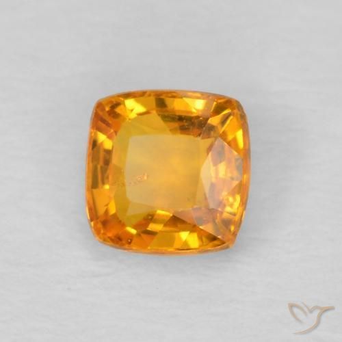 Zaffiro Arancio-Oro naturale da 0.60 ct, Cuscino, VS
