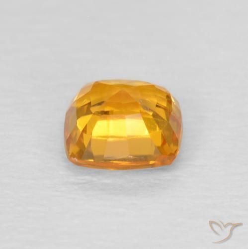Zaffiro Arancio-Oro naturale da 0.60 ct, Cuscino, VS