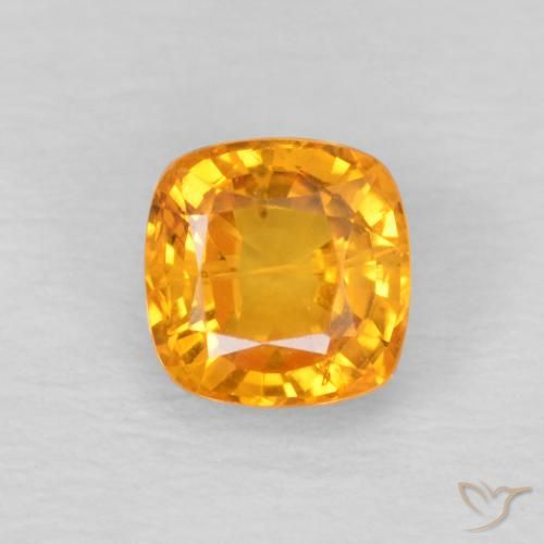 0.62ct Naturale Arancio-Oro Zaffiro, Cuscino, VS