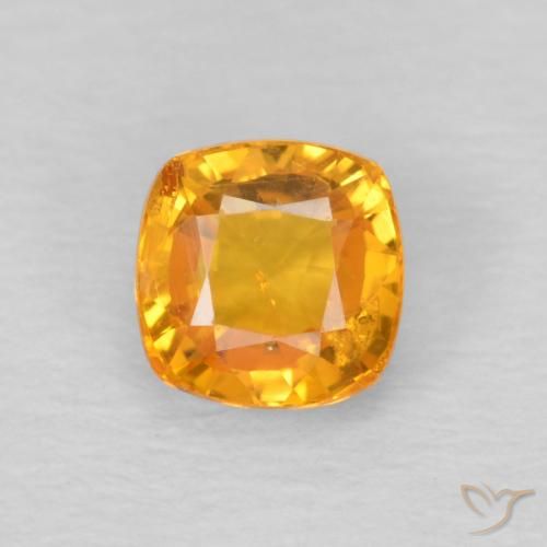Zaffiro Arancio Medio naturale da 0.70 ct, Cuscino, VS