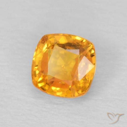 Zaffiro Arancio Medio naturale da 0.70 ct, Cuscino, VS