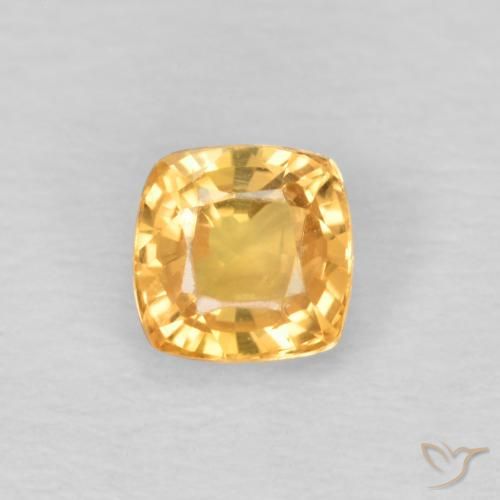 0.49ct Naturale Arancio chiaro-Oro Zaffiro, Cuscino, VS