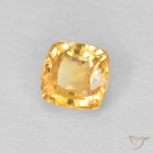 Zaffiro Arancio chiaro-Oro naturale da 0.49 ct, Cuscino, VS