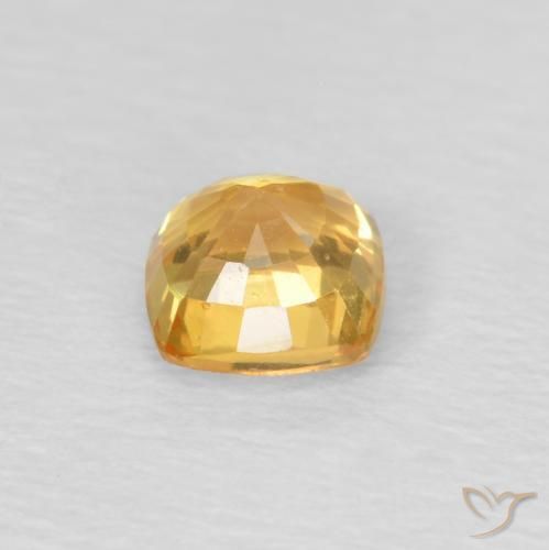 Zaffiro Arancio chiaro-Oro naturale da 0.49 ct, Cuscino, VS