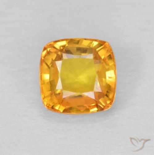 0.68ct Naturale Arancio-Oro Zaffiro, Cuscino, VS