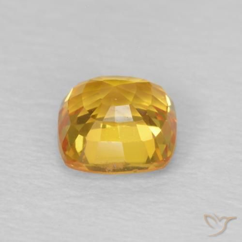 Zaffiro Arancio-Oro naturale da 0.68 ct, Cuscino, VS