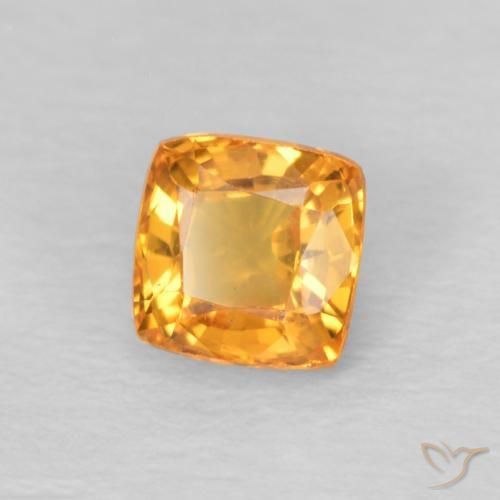 Zaffiro Miele arancione naturale da 0.56 ct, Cuscino, VS