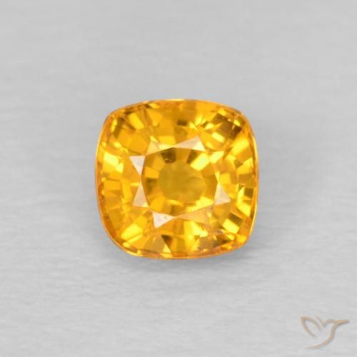 0.53ct Naturale Arancio-Oro Zaffiro, Cuscino, VS