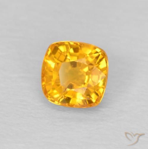Zaffiro Arancio-Oro naturale da 0.53 ct, Cuscino, VS